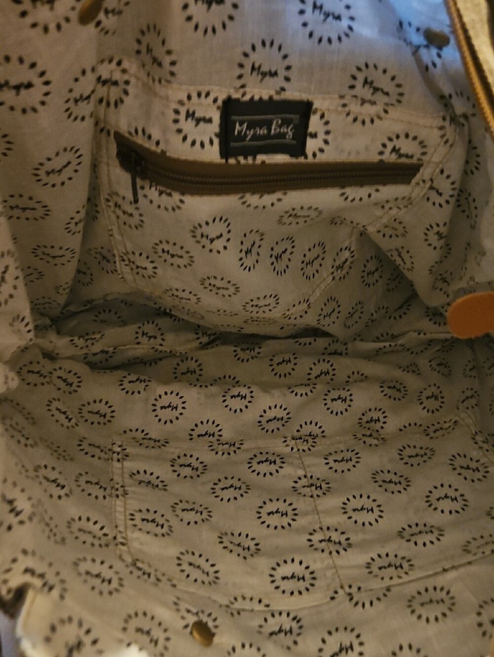 Myra Bag Southwestern Tapestry Tote in Brown, Cream, Teal - Picture 8 of 14